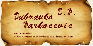 Dubravko Markočević vizit kartica